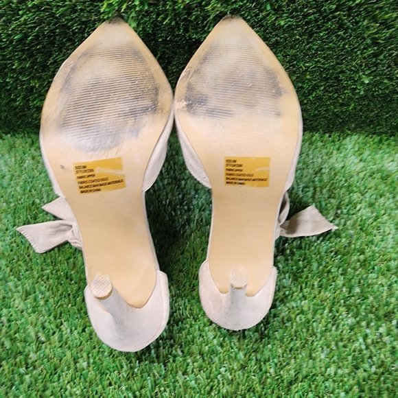 EVA MENDES Suede Tan Pointy Wrap Up Heels in Excellent Condition - Picture 3 of 4